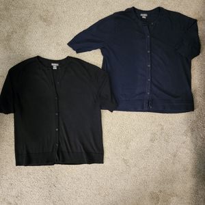 2 Eddie Bauer womens elbow sleeve cardigans.